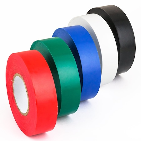 Sunlite Electrical Tape, Flame Retardant Vinyl Weather-Resistant 6 Ft Long Black White Blue Green Red, 5PK 40937-SU